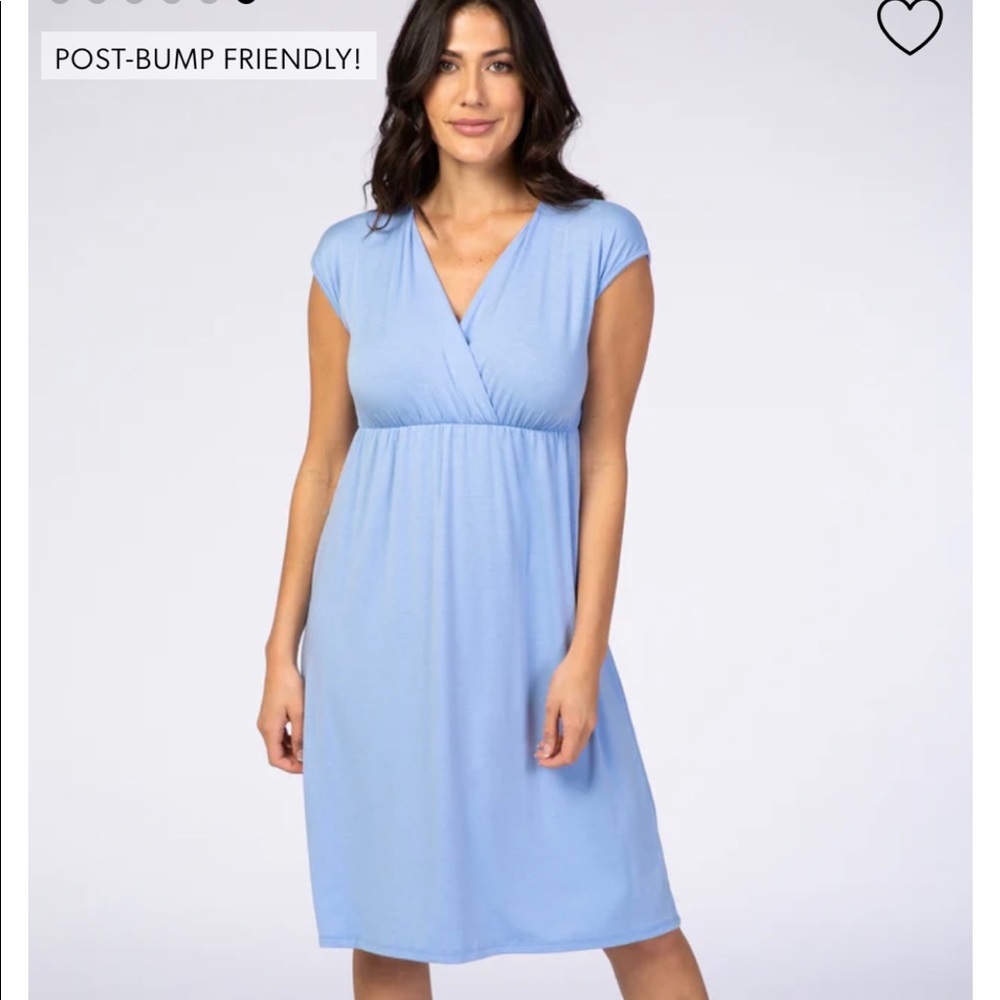 Pinkblush Light Blue Draped Nursing/Maternity Dress, Size small.